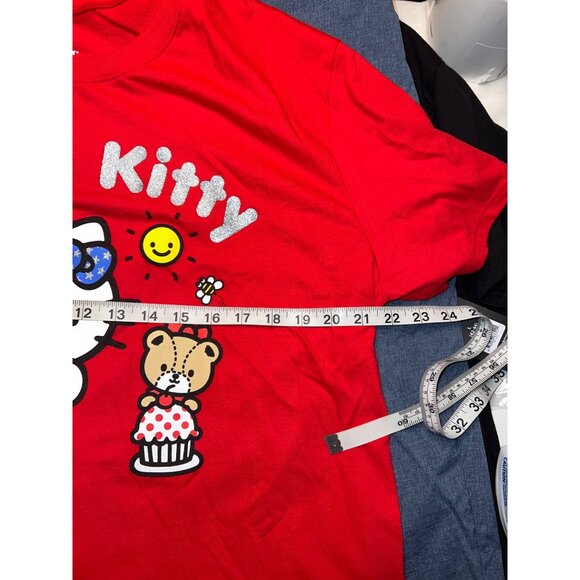 Hello Kitty Red T-Shirt By Sanrio & Hybrid Apparel Womens Size L Short sleeve - Picture 3 of 3